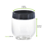 Bokolocko reusable  pet with grey lid 25.4oz D:3.93in H:4.33in - 24 pcs Bokolocko reusable  pet with grey lid 25.4oz D:3.93in H:4.33in - 24 pcs